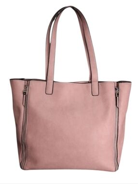 K Carroll Dusty Pink Vegan Leather Expandable Tote